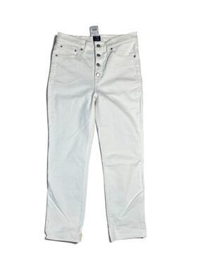 J. Crew Raw Hem Cropped Straight Leg Jeans White Size 28(6)